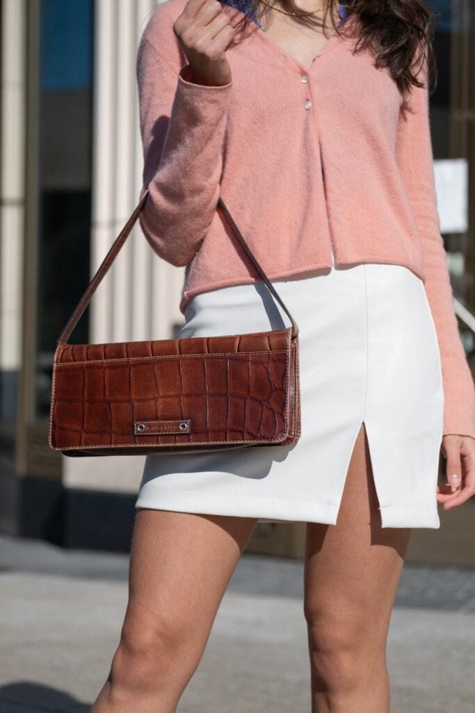 A mini skirt is a great choice for a flirty valentine's day outfit. 