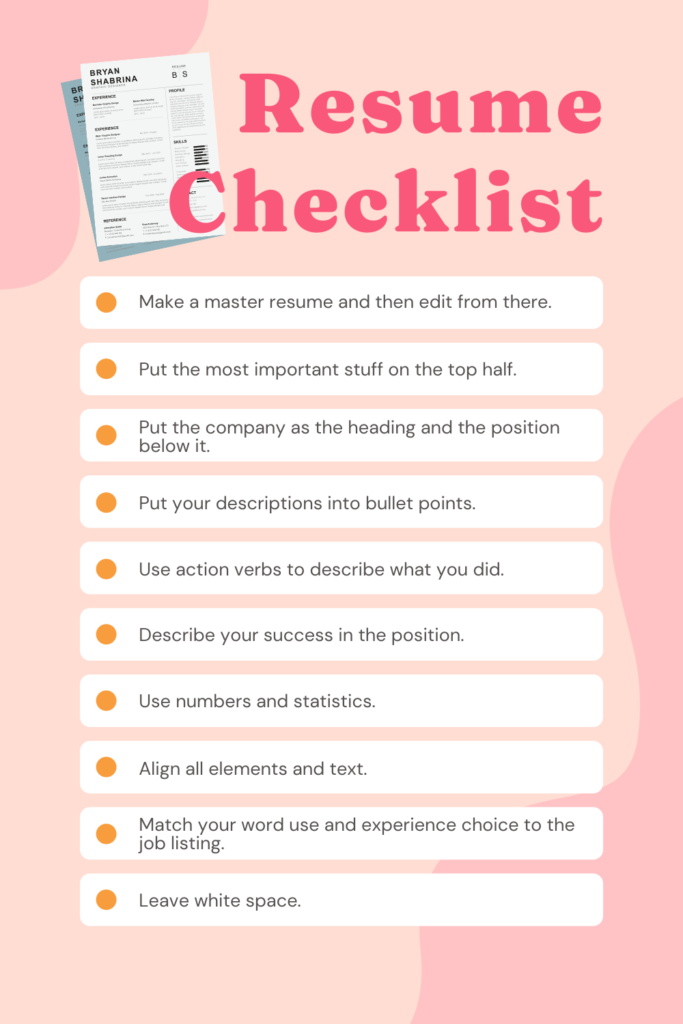 Resume checklist