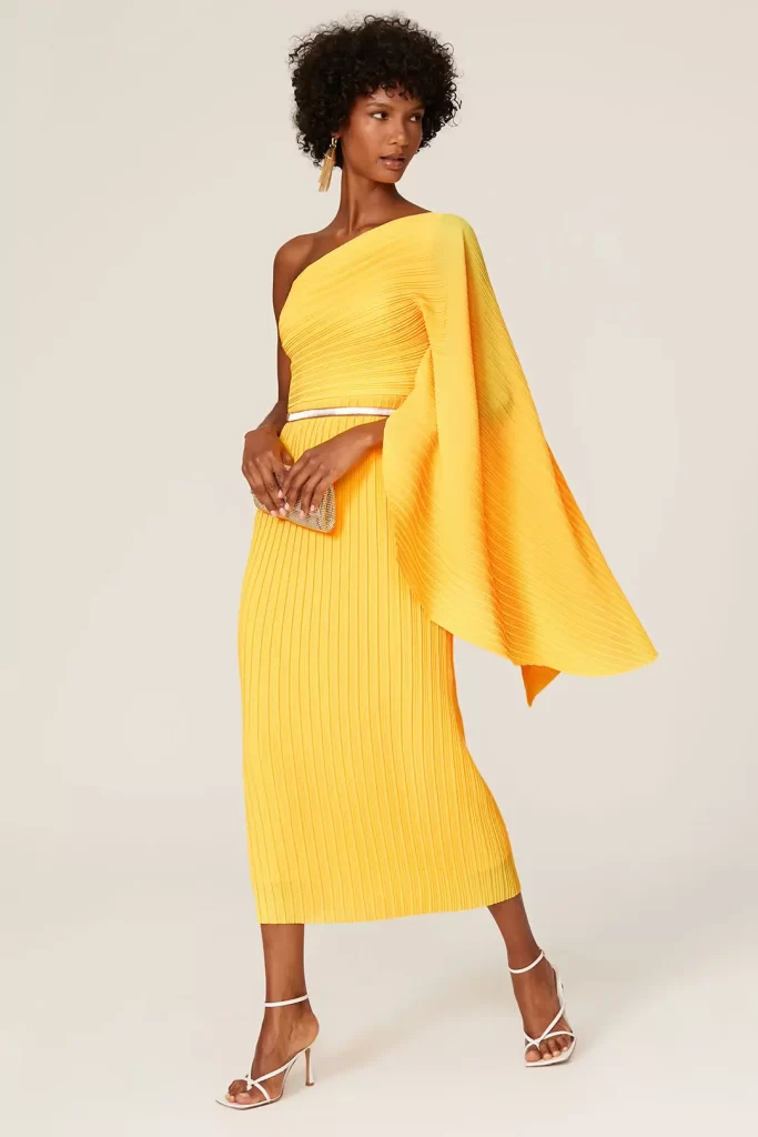 Yellow wedding guest dress