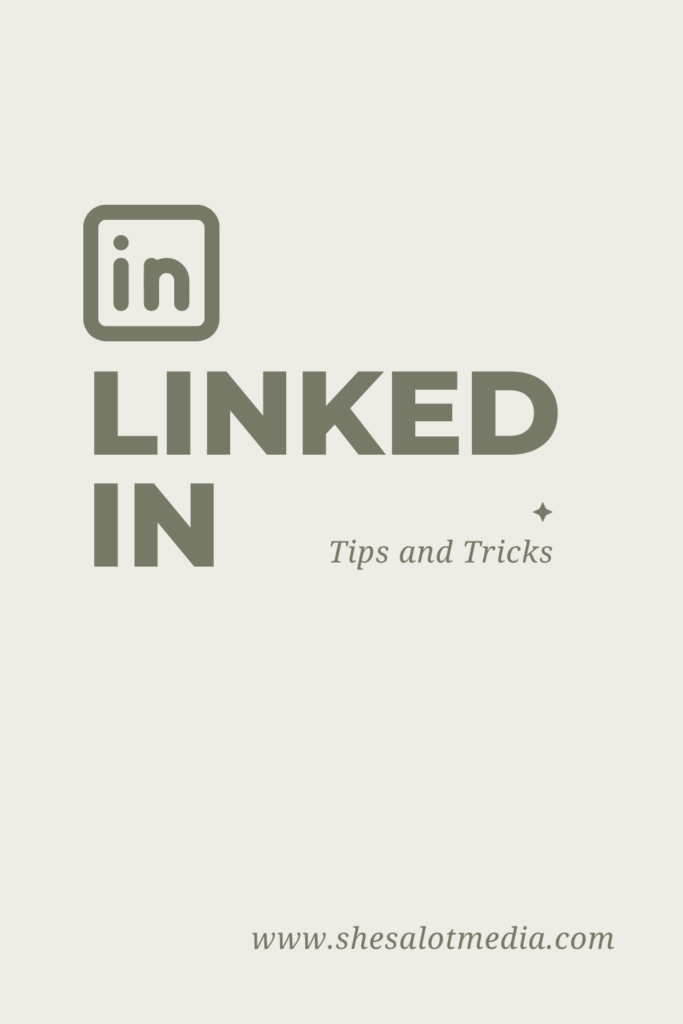 The Linkedin logo appears above text that reads LinkedIn Profile Optimization tips and tricks on a beige background.