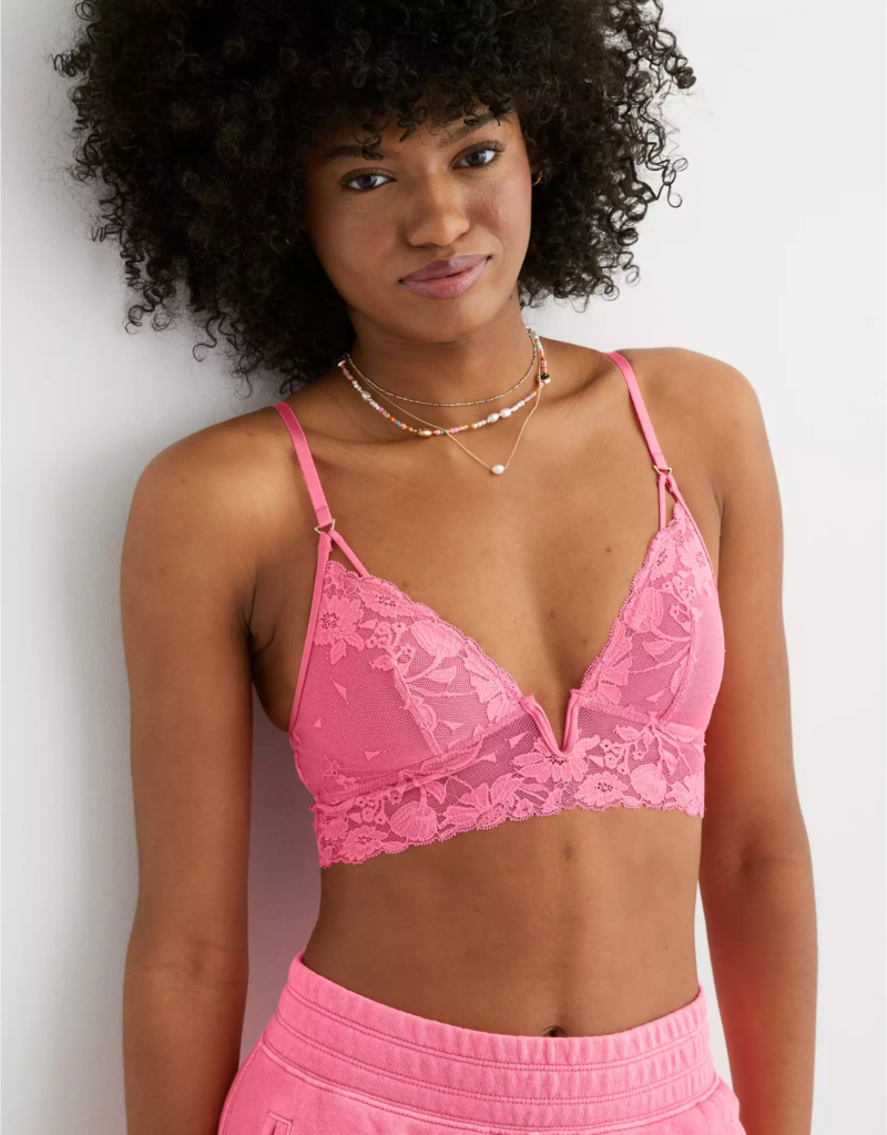 Letting a lacy bralette peek out of your top can be subtly sexy. 