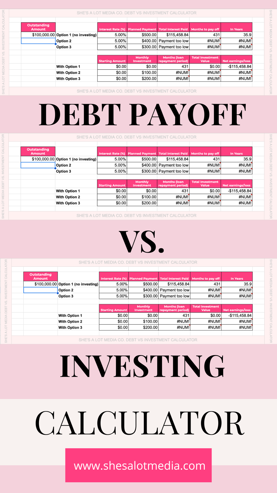 Debt Payoff Vs. Investing Calculator