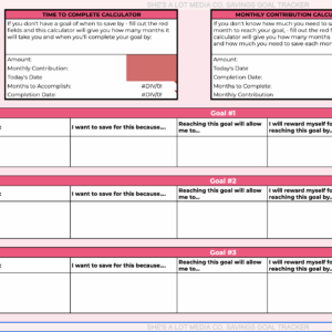 Savings Goal Tracker and Calculator