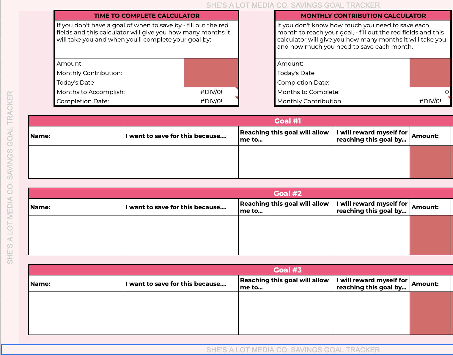 Savings Goal Tracker and Calculator